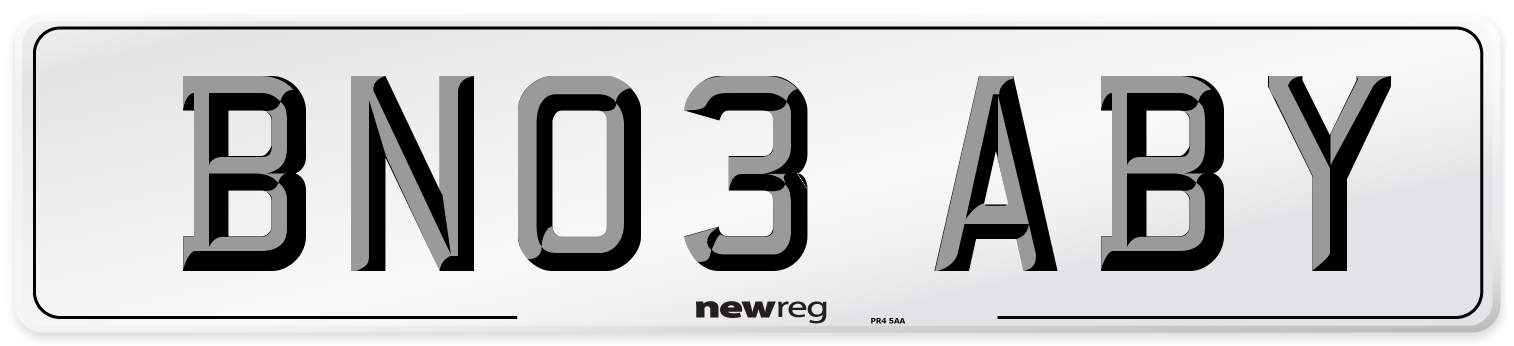 BN03 ABY Number Plate from New Reg